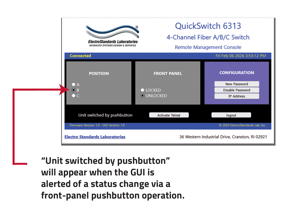 Model 6313 Unit switched by pushbutton
